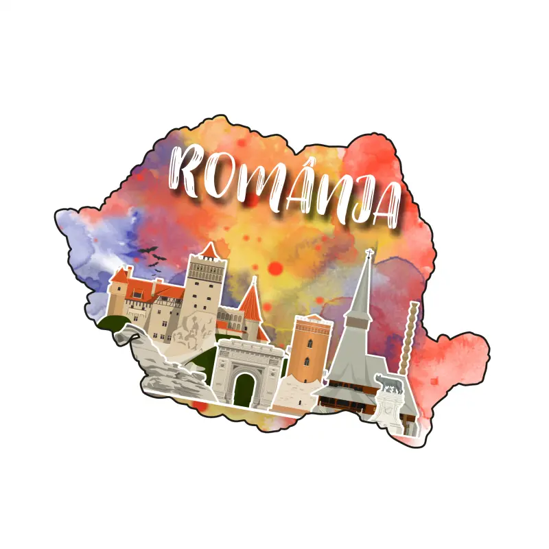 Harta, romania, magnet frigider mgs001